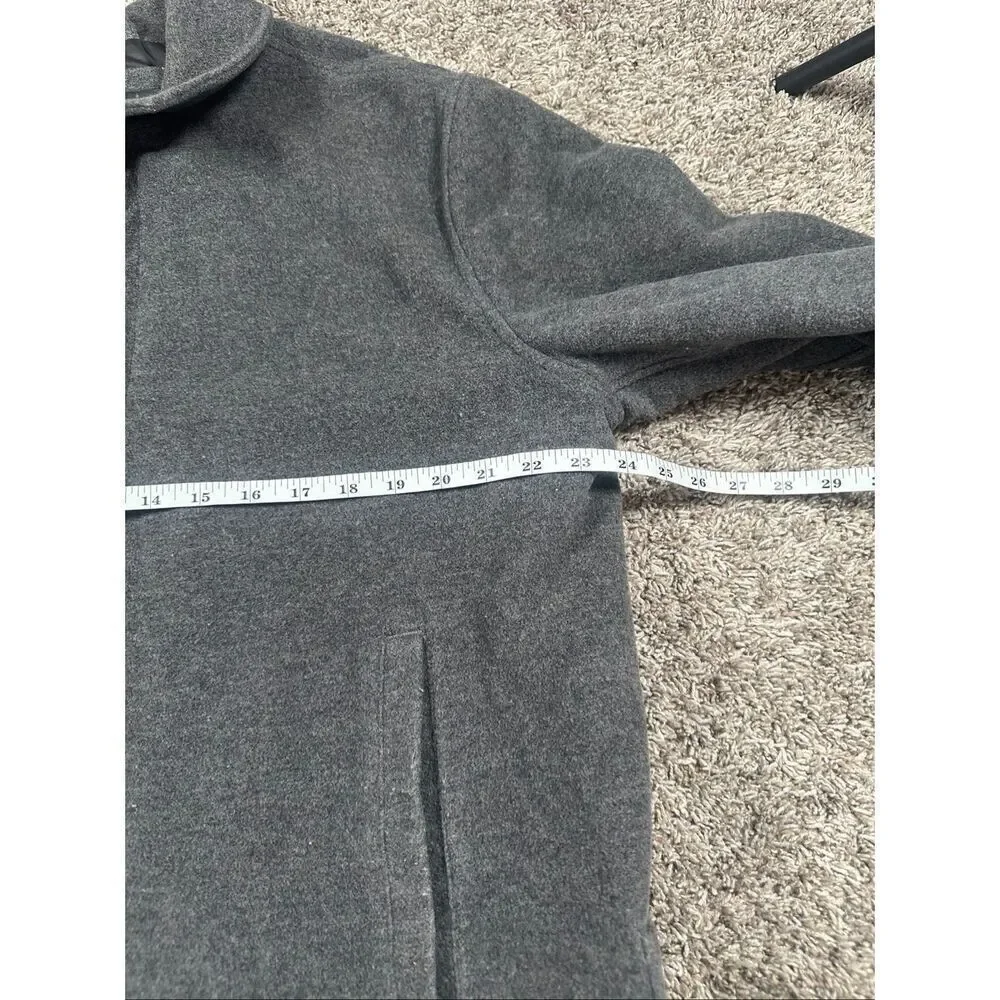 vintage y2k banana republic virgin wool cashmere gray zip up collar jacket men L